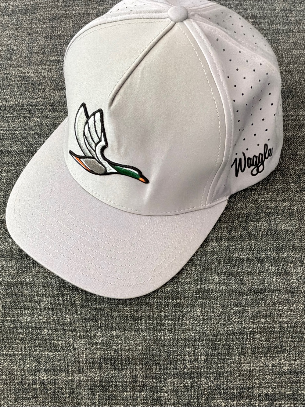 Waggle Light Gray Duck-Embroidered Baseball Cap for Men